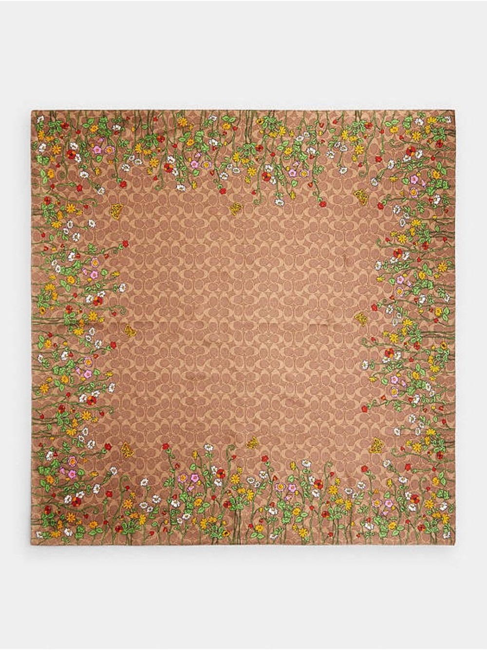 💐NWT~COACH Signature Spring Blossom Print Silk Square Scarf